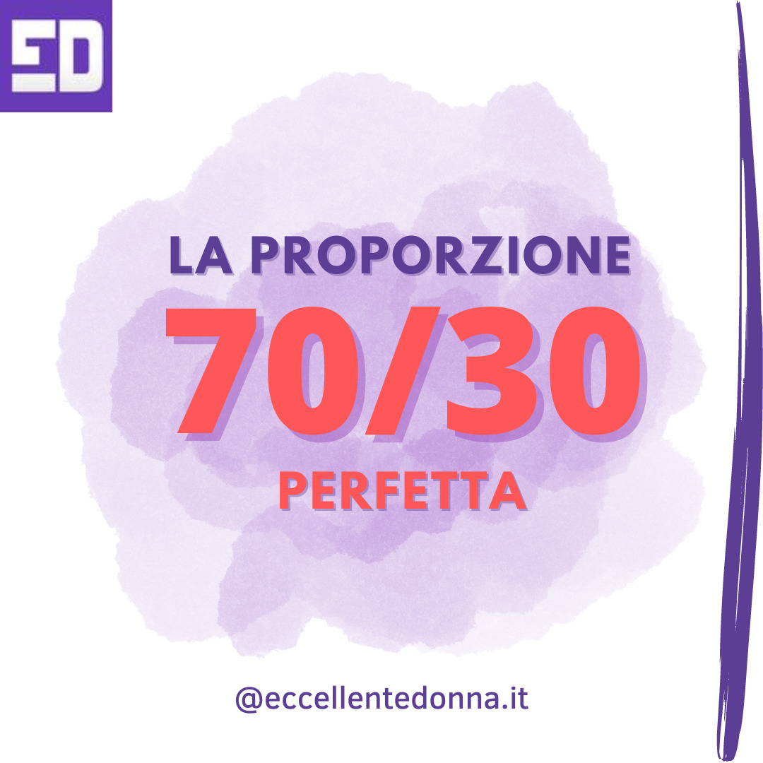 La proporzione perfetta 70/30